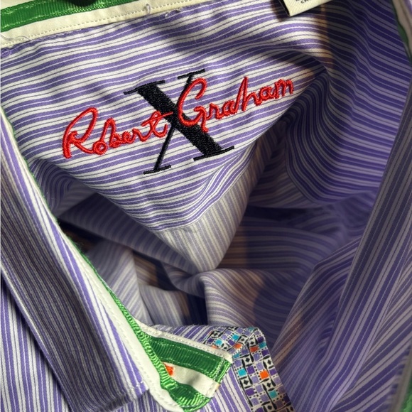 Robert Graham Other - Robert Graham X Striped Men’s Dress Shirt Button Down Flip Cuff Size XL
